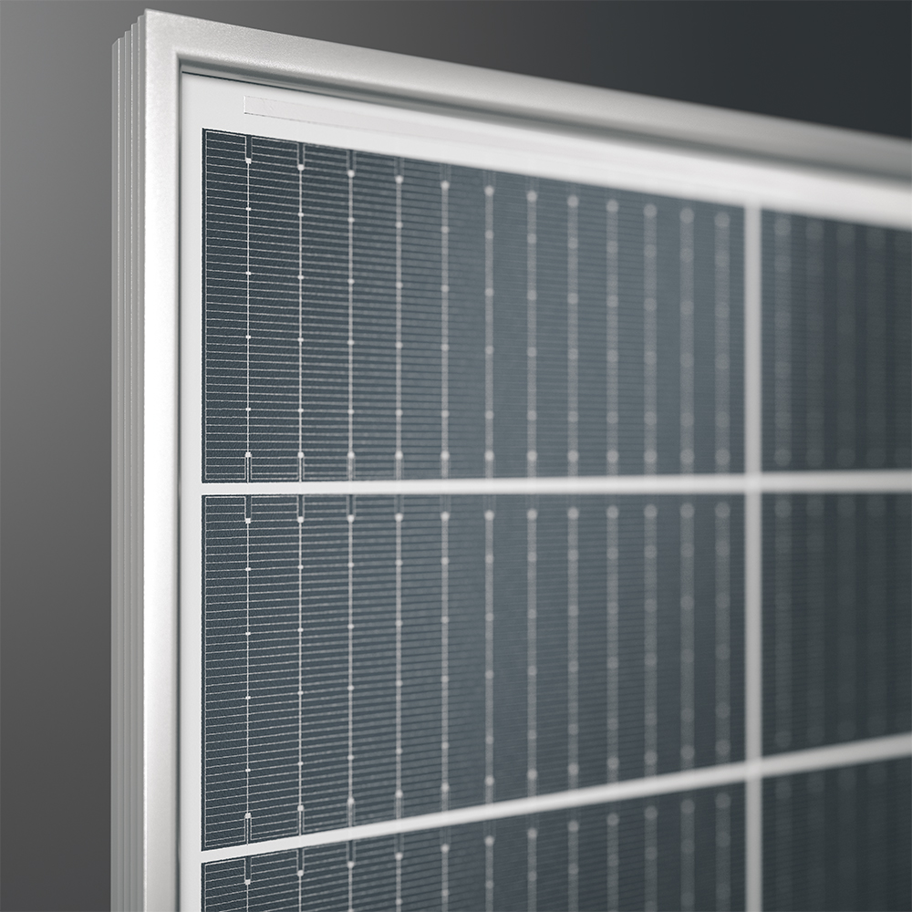 Official close-up photograph of AXITEC AXIbiperfect solar module