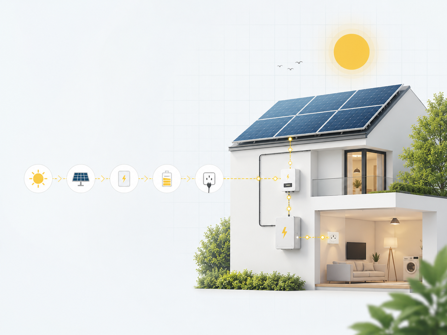How solar works illustration