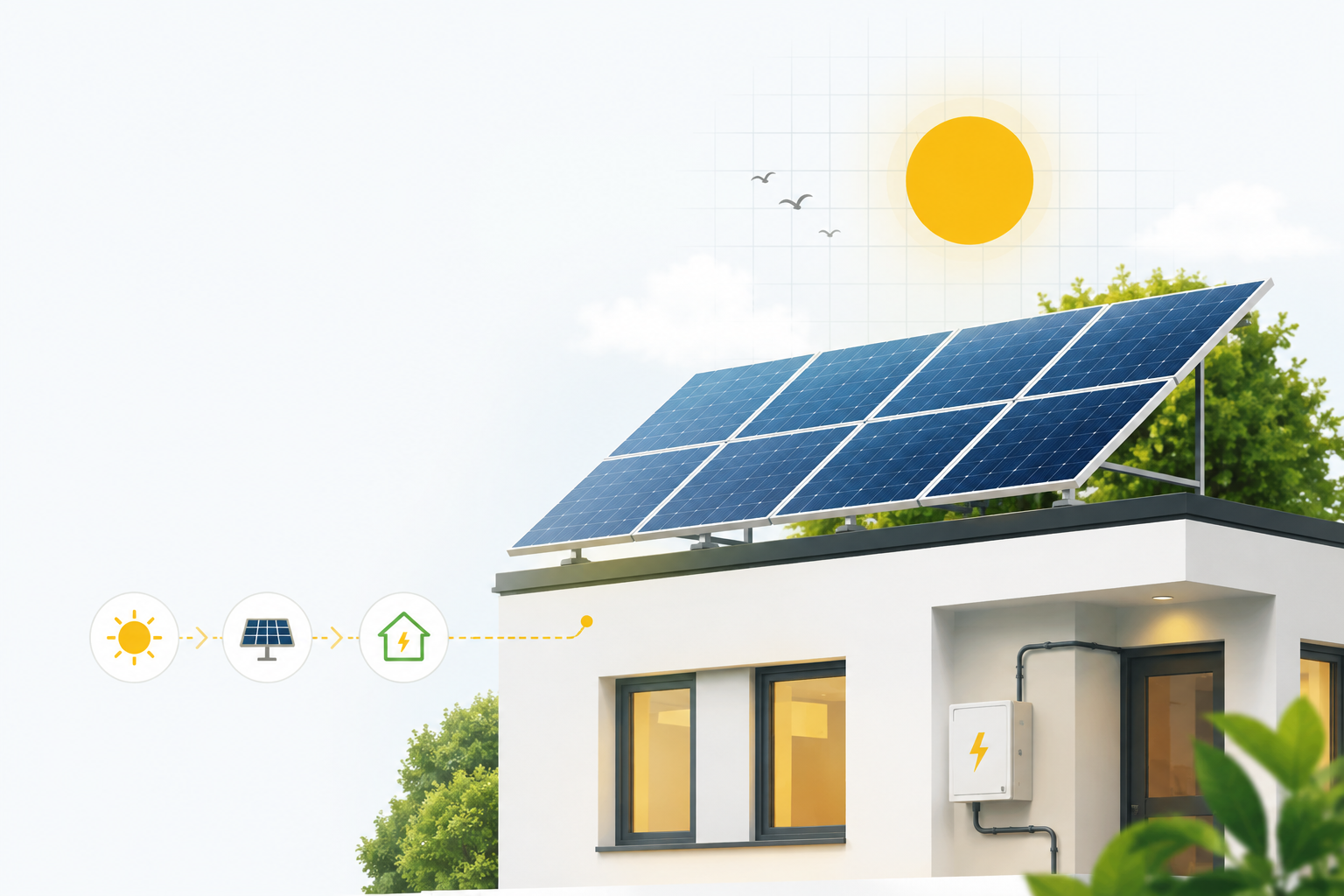 Residential solar illustration